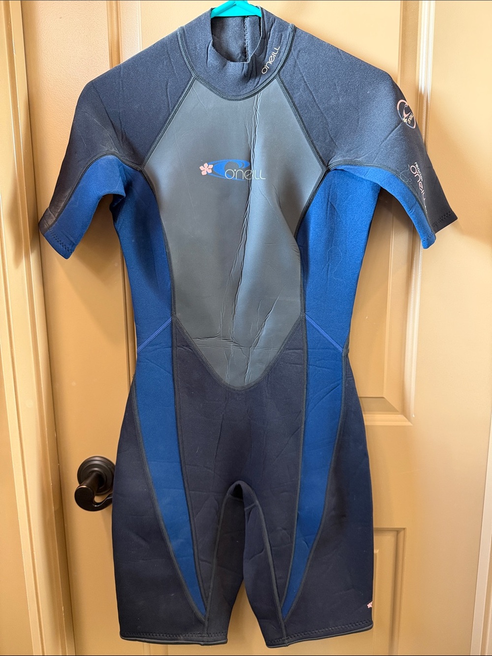 O'Neill Kids One-Piece Shorty Wetsuit in Navy and Gray